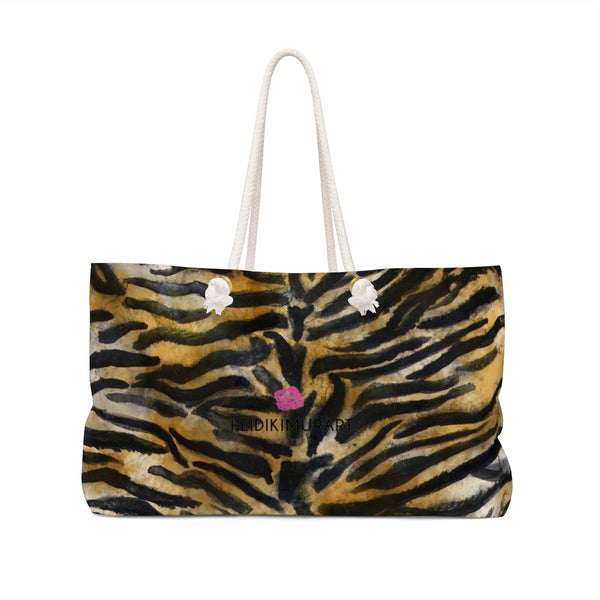 Wild Tiger Stripe Animal Print Pattern Designer 24"x13" Weekender Bag - Made in USA-Weekender Bag-24x13-Heidi Kimura Art LLC