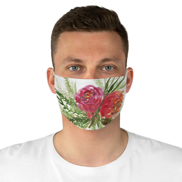 Red Rose Floral Face Mask, Adult Modern Flower Print Fabric Face Mask-Made in USA-Accessories-Printify-One size-Heidi Kimura Art LLC