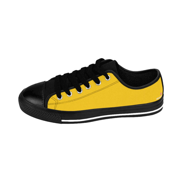 Bright Yellow Color Women's Sneakers, Solid Yellow Color Best Tennis Casual Shoes For Women (US Size: 6-12)