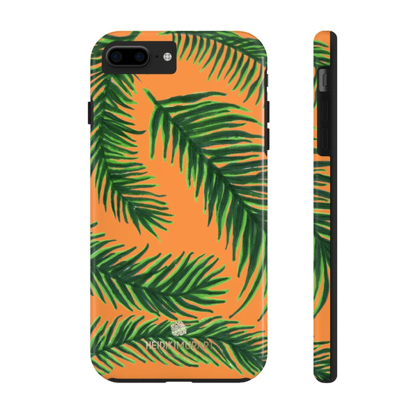 Orange Tropical Print Phone Case, Palm Leaf Case Mate Tough Phone Cases-Made in USA - Heidikimurart Limited 