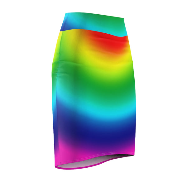 Colourful Rainbow Women's Pencil Skirt - Heidikimurart Limited 