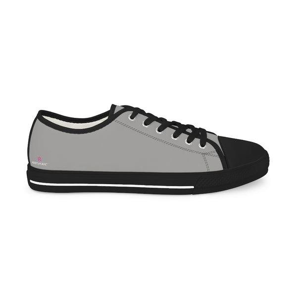 Ash Grey Color Men's Sneakers, Solid Color Modern Minimalist Best Breathable Designer Men's Low Top Canvas Fashion Sneakers With Durable Rubber Outsoles and Shock-Absorbing Layer and Memory Foam Insoles (US Size: 5-14)