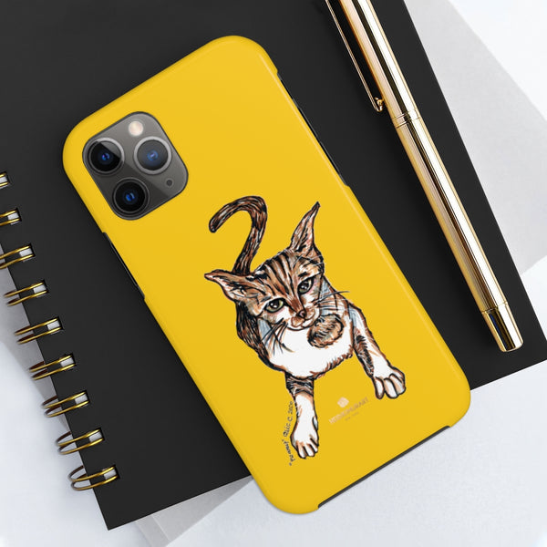 Yellow Cat Phone Case, Peanut Meow Cat Designer Case Mate Tough Phone Cases-Printed in USA - Heidikimurart Limited 