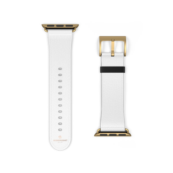 White Solid Color 38mm/42mm Watch Band Strap For Apple Watches- Made in USA-Watch Band-38 mm-Gold Matte-Heidi Kimura Art LLC