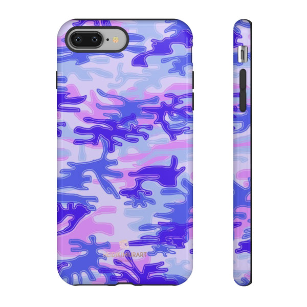 Pastel Purple Camouflage Phone Case, Army Military Print Tough Designer Phone Case -Made in USA-Phone Case-Printify-iPhone 8 Plus-Glossy-Heidi Kimura Art LLC