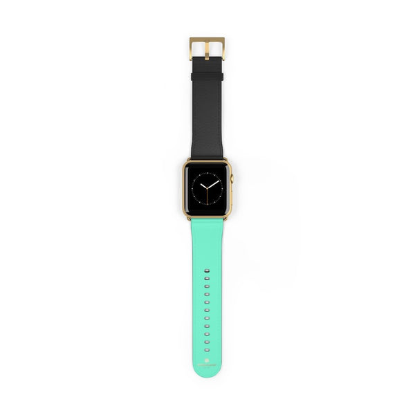 Dual Color Black & Light Blue 38mm/ 42mm Watch Band For Apple Watch- Made in USA-Watch Band-42 mm-Gold Matte-Heidi Kimura Art LLC