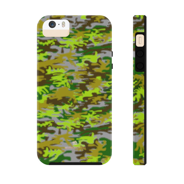 Gray Green Camo iPhone Case, Case Mate Tough Samsung Galaxy Phone Cases-Phone Case-Printify-iPhone 5/5s/5se Tough-Heidi Kimura Art LLC