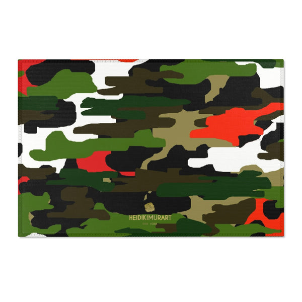 Camouflage Army Military Print Designer 24x36, 36x60, 48x72 inches Area Rugs-Area Rug-36" x 24"-Heidi Kimura Art LLC
