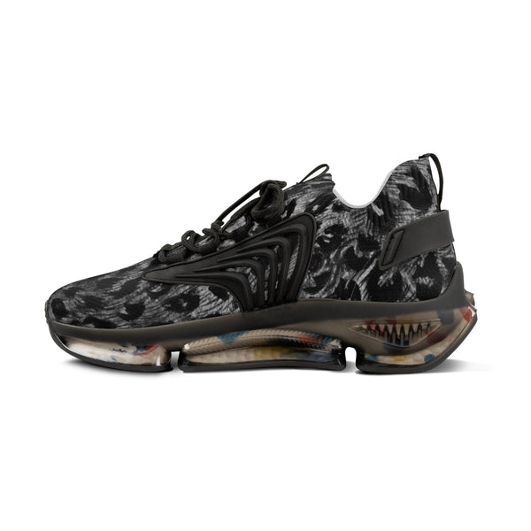 Gray Leopard Print Men's Shoes, Animal Print Best Comfy Men's Mesh Sports Sneakers Shoes (US Size: 5-12)