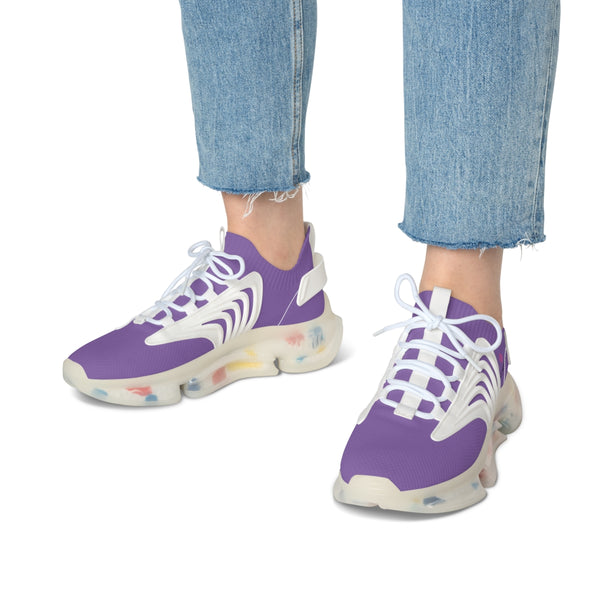Light Purple Women's Mesh Sneakers, Solid Light Purple Color Laced up Mesh Sneakers For Women (US Size: 5.5-12) Mesh Athletic Shoes, Womens Mesh Shoes, Mesh Shoes Women, Women's Classic Low Top Mesh Sneaker, Women's  Breathable Mesh Shoes, Mesh Sneakers Casual Shoes 