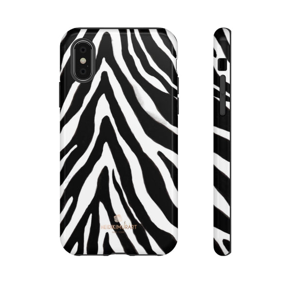 Zebra Stripe Phone Case, Animal Print Tough Designer Phone Case -Made in USA-Phone Case-Printify-iPhone X-Glossy-Heidi Kimura Art LLC
