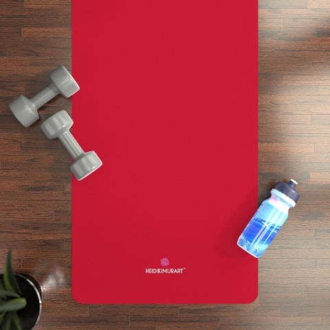 Wine Red Rubber Yoga Mat - Printed in USA (Size: 24” x 68”)