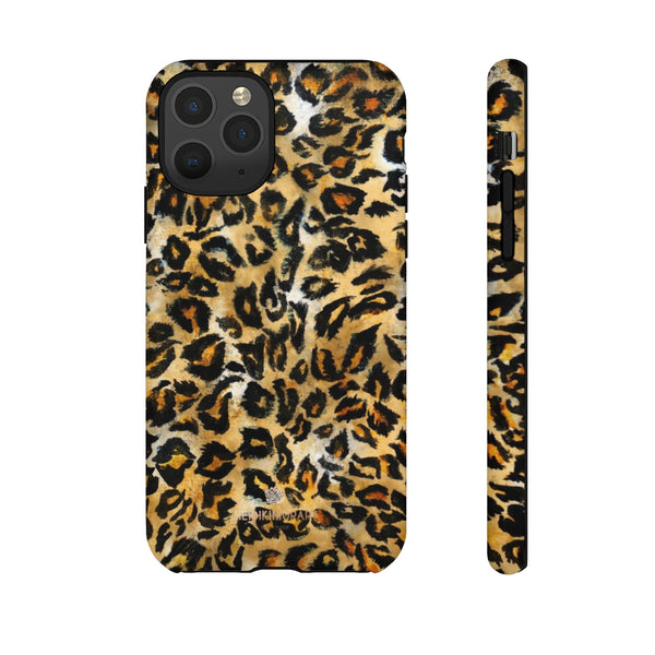 Brown Leopard Tough Cases, Animal Print Best Designer Phone Case-Made in USA-Phone Case-Printify-iPhone 11 Pro-Matte-Heidi Kimura Art LLC