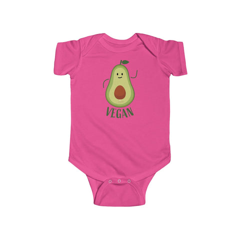 Avocado Baby Unisex Cotton Bodysuit, Infant Fine Jersey Regular Fit Clothes- Made in UK-Infant Short Sleeve Bodysuit-Hot Pink-NB-Heidi Kimura Art LLC