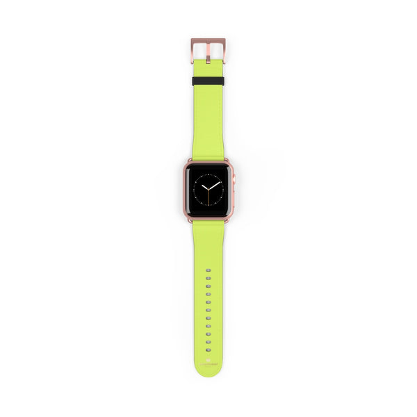 Light Green Solid Color Print 38mm/42mm Watch Band For Apple Watches- Made in USA-Watch Band-38 mm-Rose Gold Matte-Heidi Kimura Art LLC
