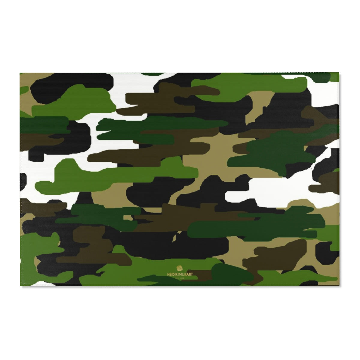 Green Camouflage Military Army Print Designer 24x36, 36x60, 48x72 inches Area Rugs - Printed in USA-Area Rug-72" x 48"-Heidi Kimura Art LLC