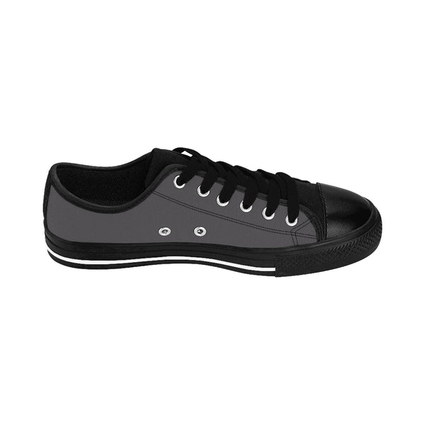 Concrete Grey Solid Color Designer Men's Running Sneakers Tennis Shoes (US Size 7-14)-Men's Low Top Sneakers-Heidi Kimura Art LLC