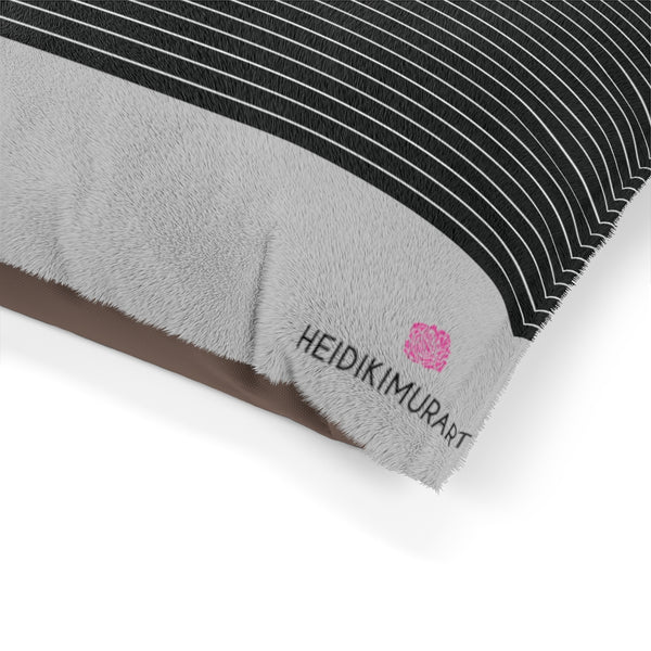 Grey Black Striped Pet Bed - Heidikimurart Limited 