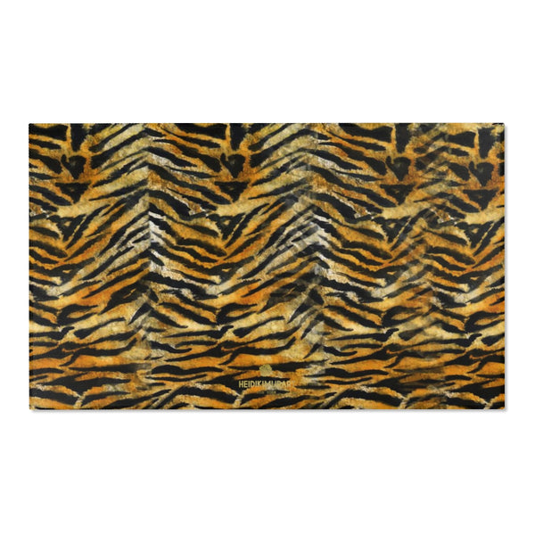 Orange Tiger Stripe Animal Print Designer 24x36, 36x60, 48x72 inches Area Rugs - Printed in USA-Area Rug-60" x 36"-Heidi Kimura Art LLC