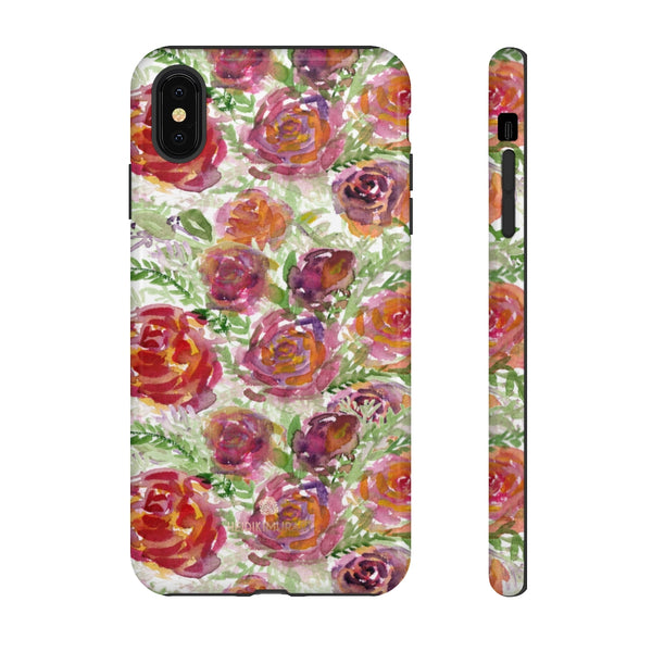 Pink Rose Floral Phone Case, Flower Print Tough Designer Phone Case -Made in USA-Phone Case-Printify-iPhone XS MAX-Glossy-Heidi Kimura Art LLC