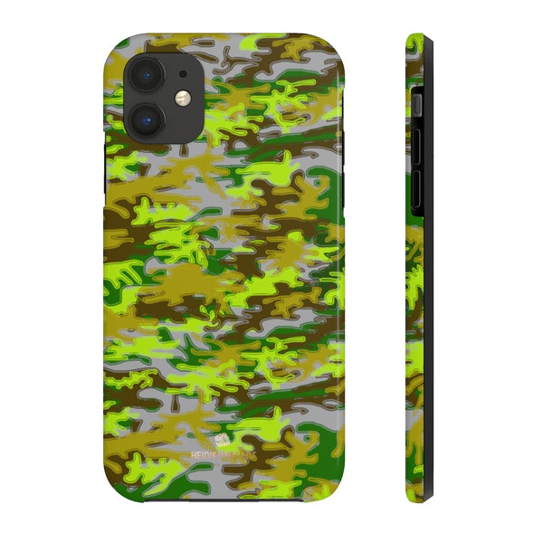 Gray Green Camo iPhone Case, Case Mate Tough Samsung Galaxy Phone Cases-Phone Case-Printify-iPhone 11-Heidi Kimura Art LLC