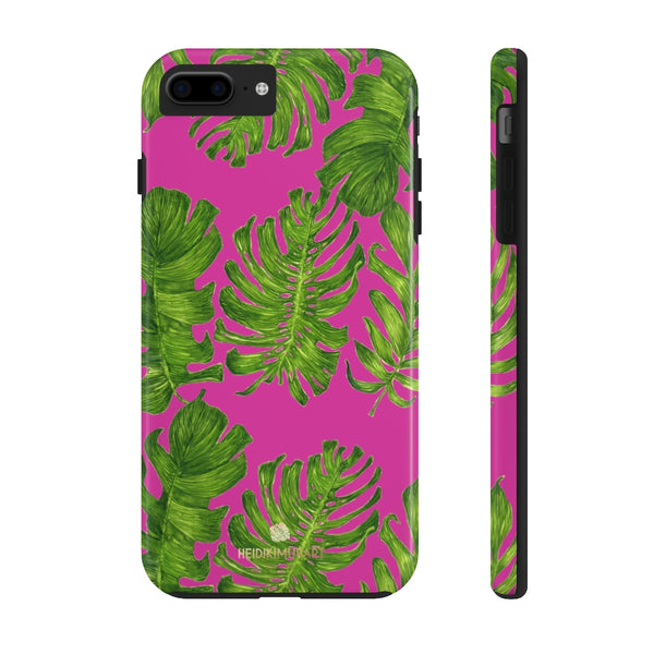 Green Tropical Leaf iPhone Case, Case Mate Tough Samsung Galaxy Phone Cases-Phone Case-Printify-iPhone 7 Plus, iPhone 8 Plus Tough-Heidi Kimura Art LLC