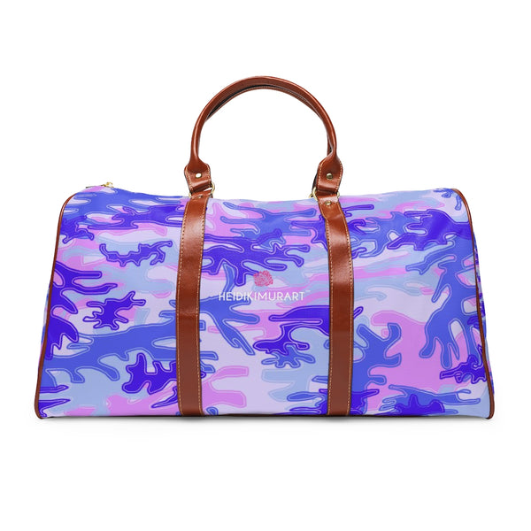 Purple Camo Waterproof Travel Bag