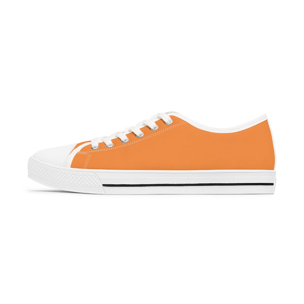 Orange Color Best Ladies' Sneakers, Solid Color Women's Low Top Sneakers (US Size: 5.5-12)