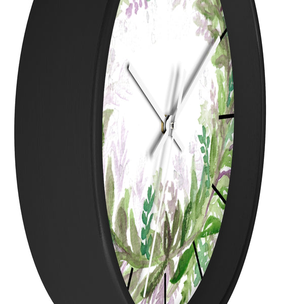 French Lavender Purple Floral Rose Print 10 inch Diameter Wall Clock - Made in USA-Wall Clock-Heidi Kimura Art LLC