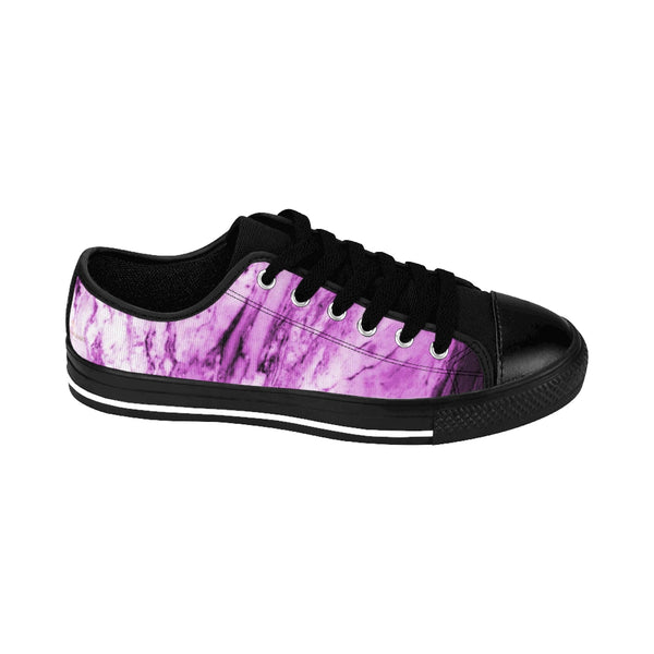 Pink Purple Marble Modern Print Men's Designer Low Top Sneakers Shoes(US Size: 6-14)-Men's Low Top Sneakers-Heidi Kimura Art LLC