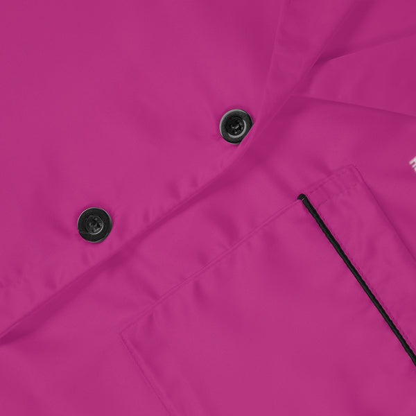 Hot Pink Women's Satin Pajamas, Luxury Premium Solid Color Loungewear For Women