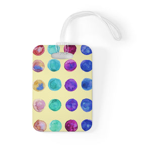 Cute Watercolor Polka Dots Designer Travel Luggage Suitcase Bag Tag-Made in USA-Bag Tags-One Size-Heidi Kimura Art LLC