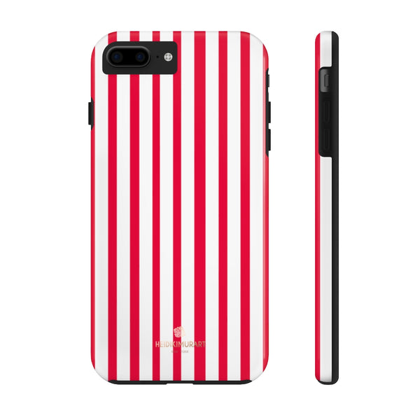 Red Striped iPhone Case, Designer Case Mate Tough Samsung Galaxy Phone Cases-Phone Case-Printify-iPhone 7 Plus, iPhone 8 Plus Tough-Heidi Kimura Art LLC