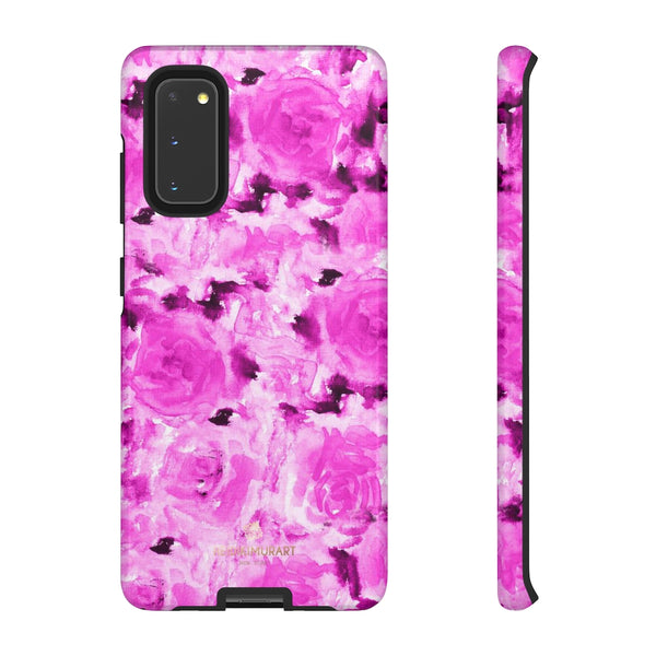 Hot Pink Floral Print Phone Case, Abstract Print Tough Cases, Designer Phone Case-Made in USA-Phone Case-Printify-Samsung Galaxy S20-Glossy-Heidi Kimura Art LLC