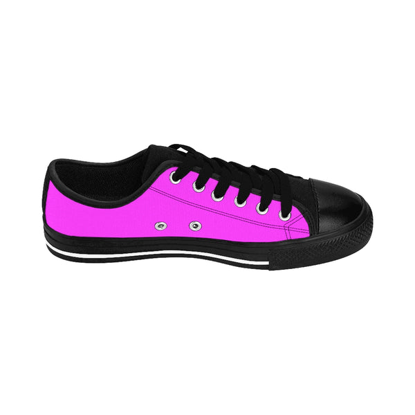 Bubble Gum Pink Solid Color Designer Low Top Women's Sneakers (US Size: 6-12)-Women's Low Top Sneakers-Heidi Kimura Art LLC