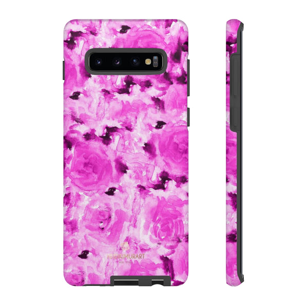 Hot Pink Floral Print Phone Case, Abstract Print Tough Cases, Designer Phone Case-Made in USA-Phone Case-Printify-Samsung Galaxy S10 Plus-Matte-Heidi Kimura Art LLC