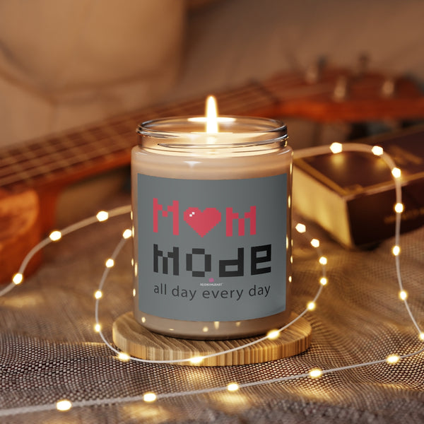 Mom Mode Soy Wax Candle, 9oz Best Vanilla or Cinnamon Stick Candle In A Glass Container For Mothers - Made in the USA