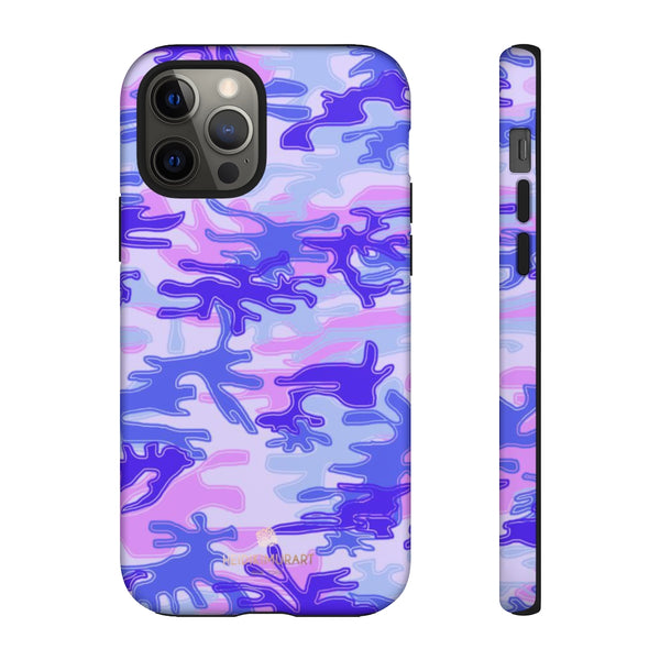 Pastel Purple Camouflage Phone Case, Army Military Print Tough Designer Phone Case -Made in USA-Phone Case-Printify-iPhone 12 Pro-Matte-Heidi Kimura Art LLC