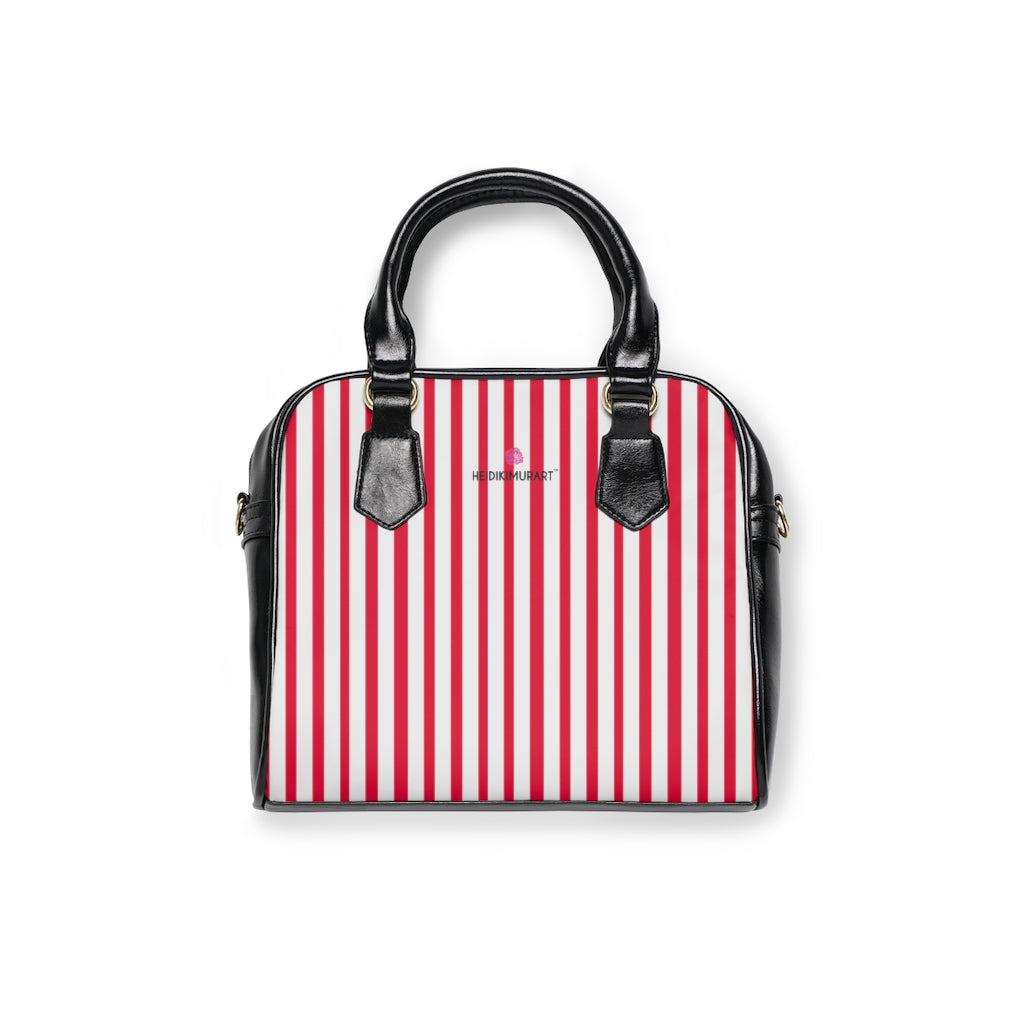 Red Striped Shoulder Handbag