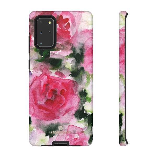 Pink Rose Floral Tough Cases, Flower Print Best Designer Phone Case-Made in USA-Phone Case-Printify-Samsung Galaxy S20+-Matte-Heidi Kimura Art LLC