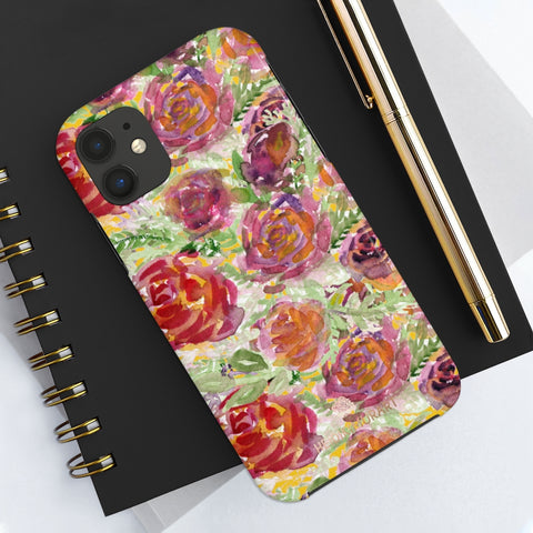 Yellow Garden Rose Floral Print Phone Case, Flower Case Mate Tough Phone Cases-Made in USA - Heidikimurart Limited 
