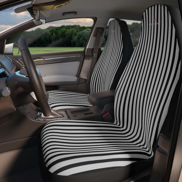 Black White Stripes Car Seat Covers, Black and White Vertically Striped 2-Pcs Set (48.03" × 18.50") Best Stripes Car Seat Covers, Best Car Accessories Essential Premium Quality Best Soft Luxury Car Seat&nbsp;- 2 Pack For Your Car Seat Protection, Car Seat Protectors, Designer Car Seat Accessories, Pair of 2 Front Seat Covers, Custom Seat Covers, Luxury Car Seat Covers, Best Car Seat Covers