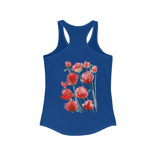 Tadayoshi Red Poppy Flower Floral Print Women's Ideal Racerback Tank - Made in the USA-Tank Top-Heidi Kimura Art LLC