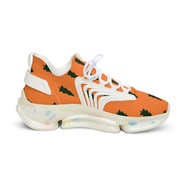 Orange Green Pine Men's Shoes, Orange Christmas Trees Print Best Comfy Men's Mesh-Knit Designer Premium Laced Up Breathable Comfy Sports Sneakers Shoes (US Size: 5-12) Mesh Athletic&nbsp;Shoes, Mens Mesh Shoes,&nbsp;Mesh Shoes Men,&nbsp;Men's Classic Low Top Mesh Sneaker, Men's Breathable Mesh Shoes, Mesh Sneakers Casual Shoes&nbsp;