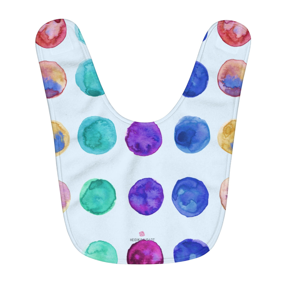 Colorful Polka Dots Colorful Print Fleece Baby Bib - Designed and Made in USA-Baby Bib-One Size-Heidi Kimura Art LLC
