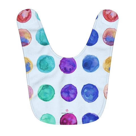 Colorful Polka Dots Colorful Print Fleece Baby Bib - Designed and Made in USA-Baby Bib-One Size-Heidi Kimura Art LLC