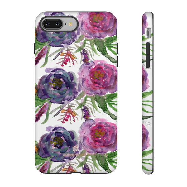 Pink Floral Print Phone Case, Roses Tough Designer Phone Case -Made in USA-Phone Case-Printify-iPhone 8 Plus-Matte-Heidi Kimura Art LLC