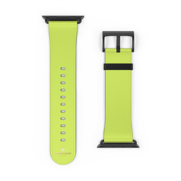 Light Green Solid Color Print 38mm/42mm Watch Band For Apple Watches- Made in USA-Watch Band-Heidi Kimura Art LLC