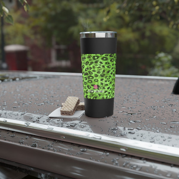 Green Leopard Print Tumbler, Copper Vacuum Insulated Tumbler, 22oz
