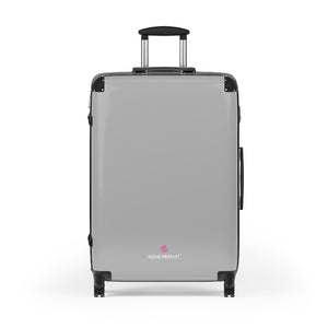 Light Grey Solid Color Suitcases, Modern Simple Minimalist Designer Suitcase Luggage (Small, Medium, Large) Unique Cute Spacious Versatile and Lightweight Carry-On or Checked In Suitcase, Best Personal Superior Designer Adult's Travel Bag Custom Luggage - Gift For Him or Her - Made in USA/ UK